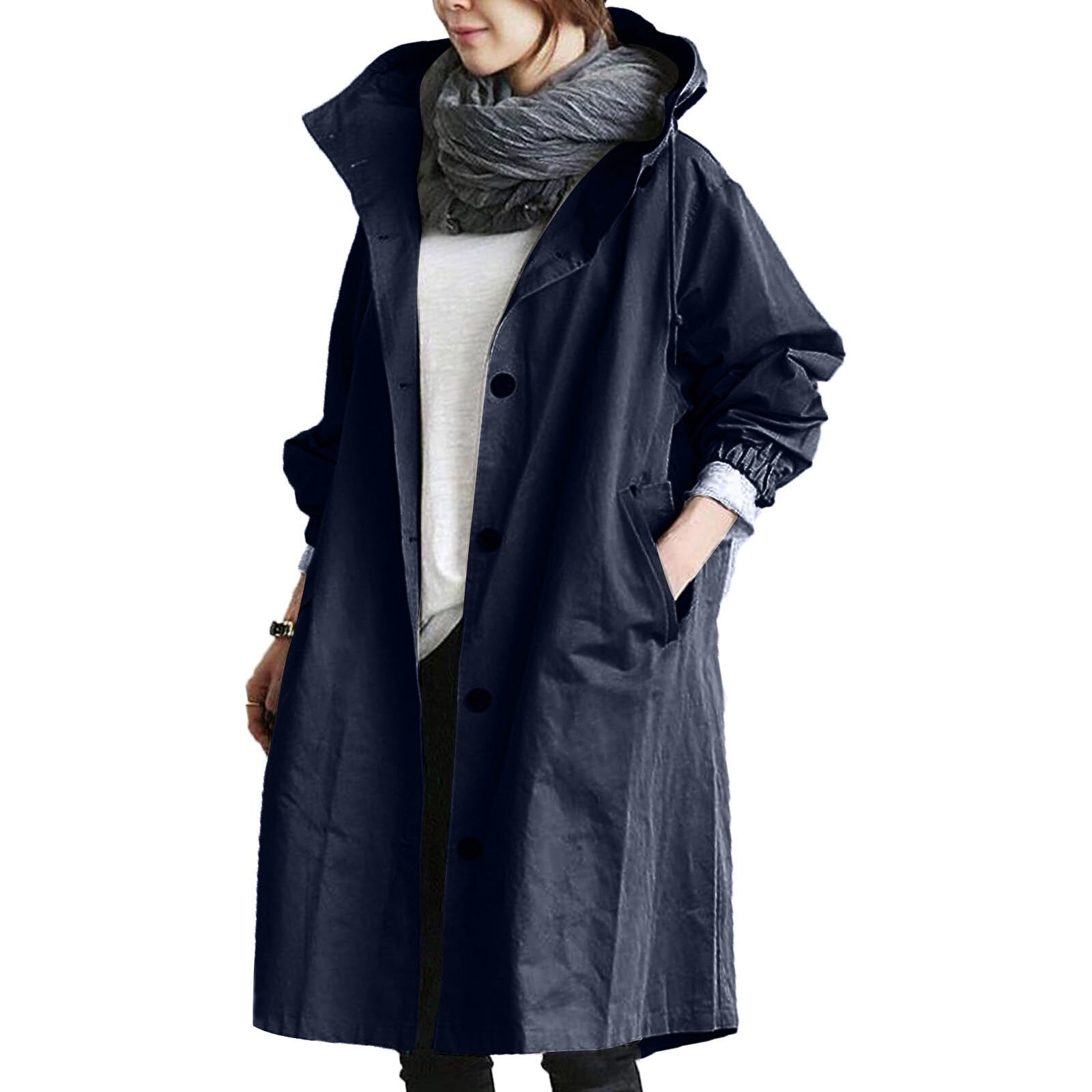 ADALEE - Lange waterdichte regenjas voor dames, perfect voor lente en zomer