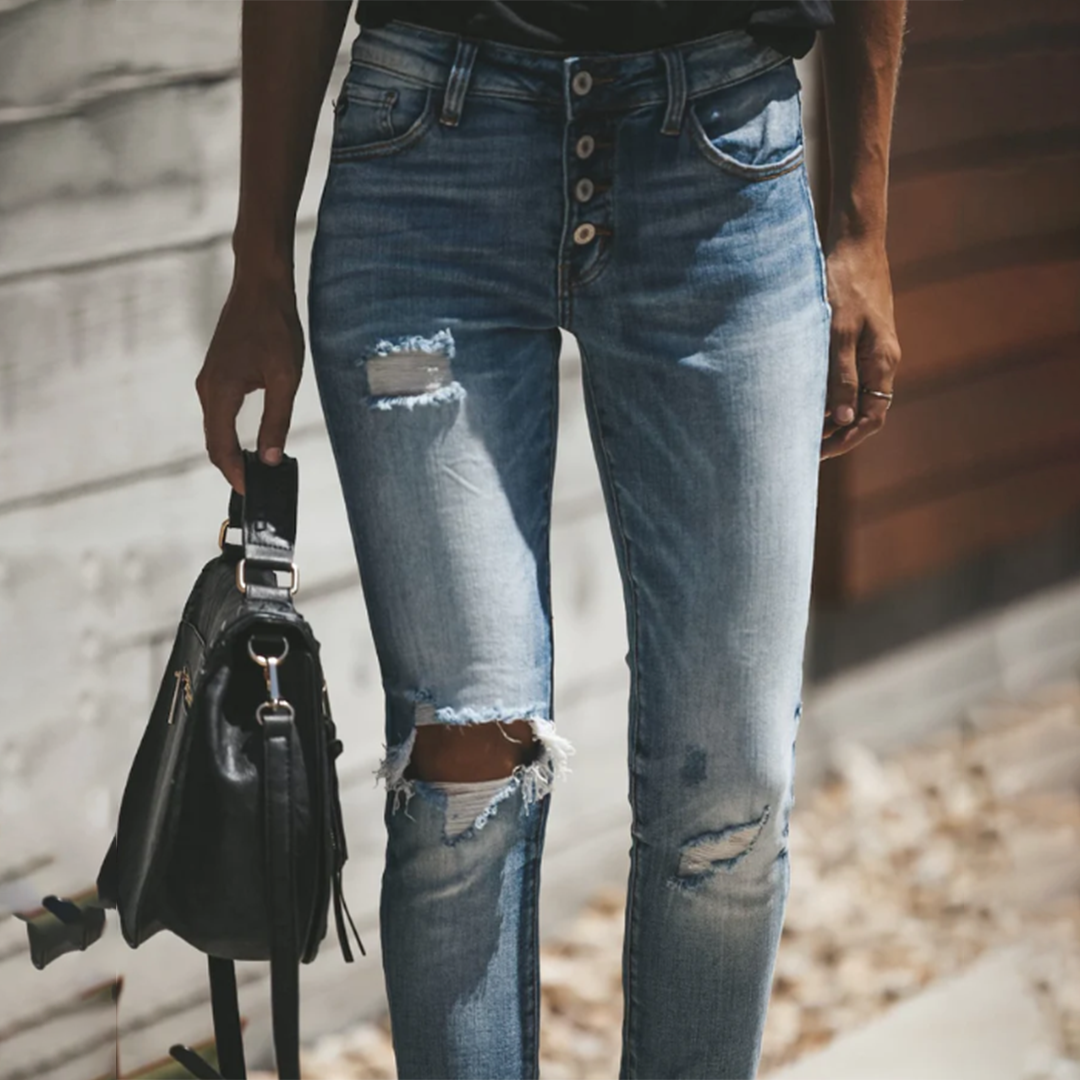 LISELOTTE - Vrouwen gescheurde zomerjeans