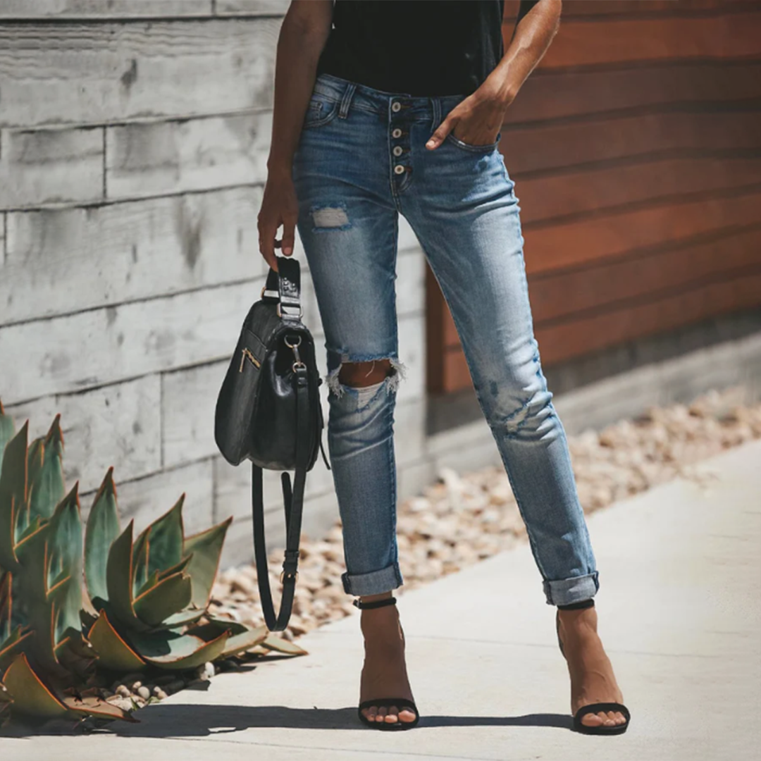 LISELOTTE - Vrouwen gescheurde zomerjeans