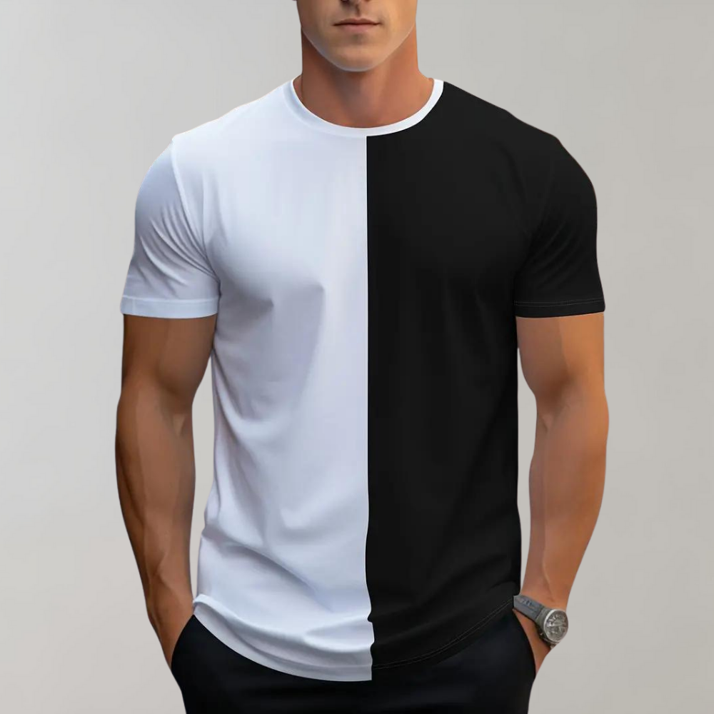 Lex - Casual kleurenblok t-shirt voor heren, perfect voor de zomer
