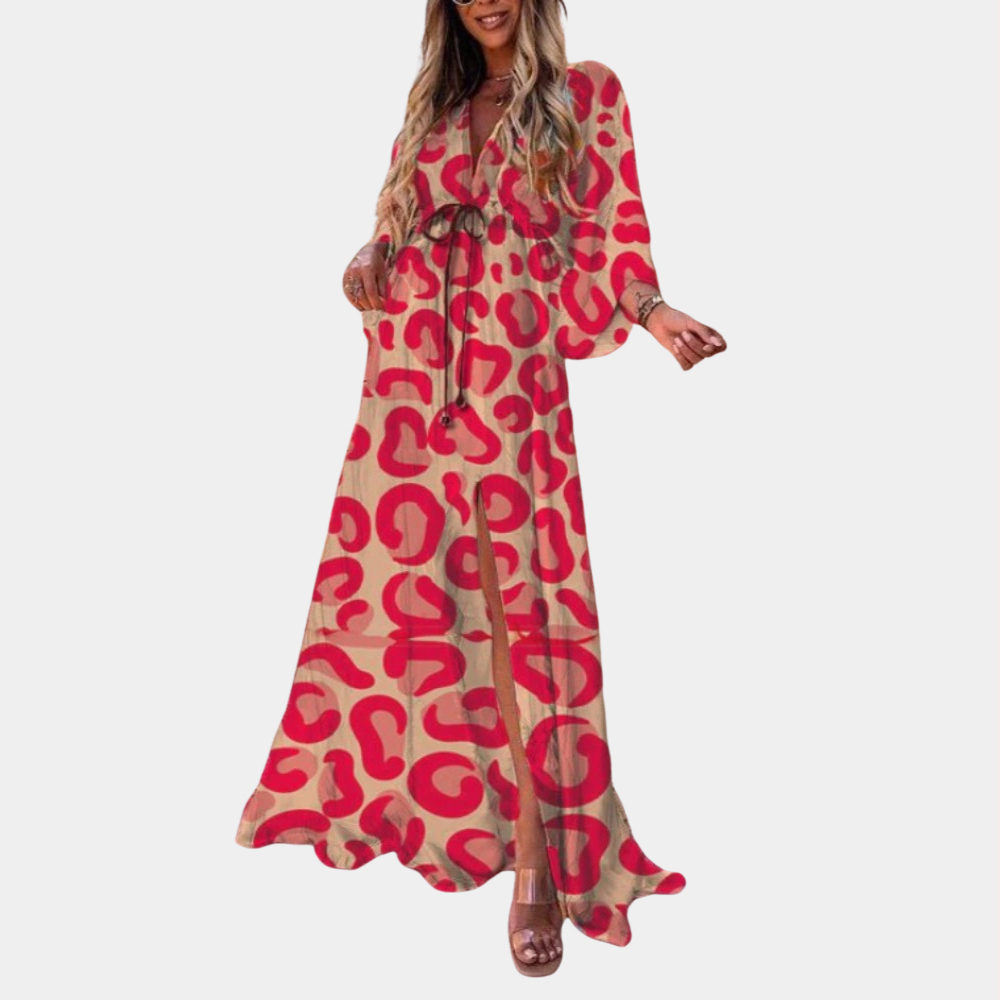 Kaitlin - Stijlvolle dames maxi-jurk met v-hals voor de zomer