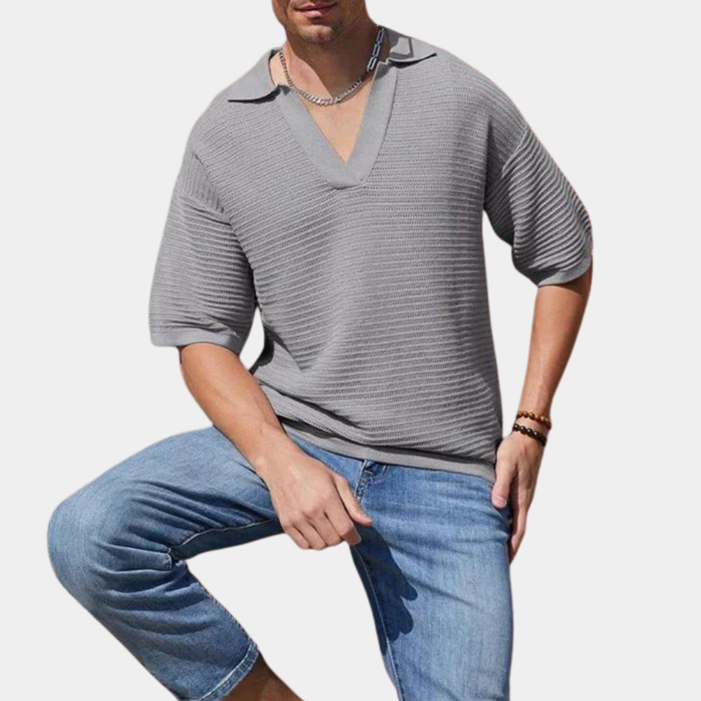 Alvin - Heren zomer t-shirt met v-hals voor de lente en zomer
