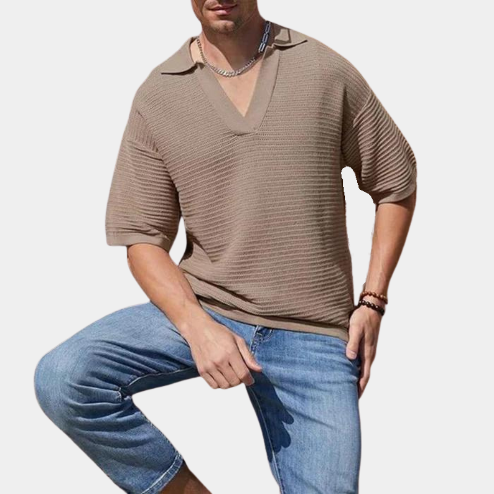 Alvin - Heren zomer t-shirt met v-hals voor de lente en zomer