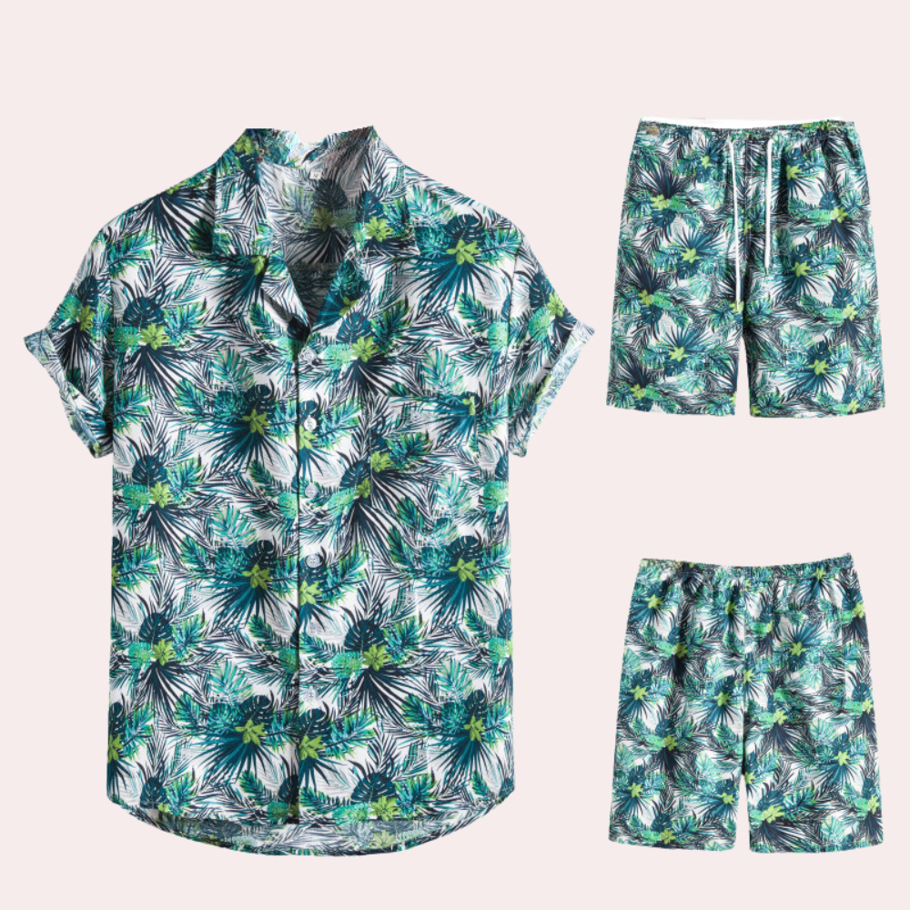 Amedeo - Tweedelige Hawaiian herenset voor de zomer