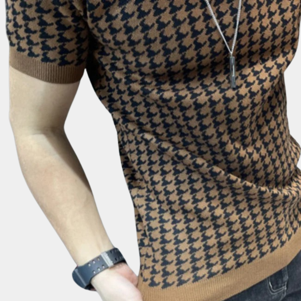 Adrianus - Houndstooth stijl zomer overhemd voor heren