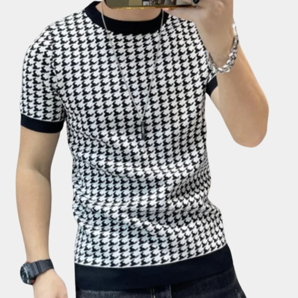 Adrianus - Houndstooth stijl zomer overhemd voor heren
