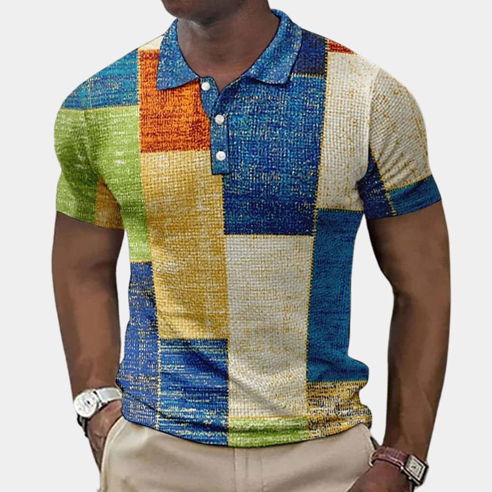 Kleurrijk zomers herenpoloshirt