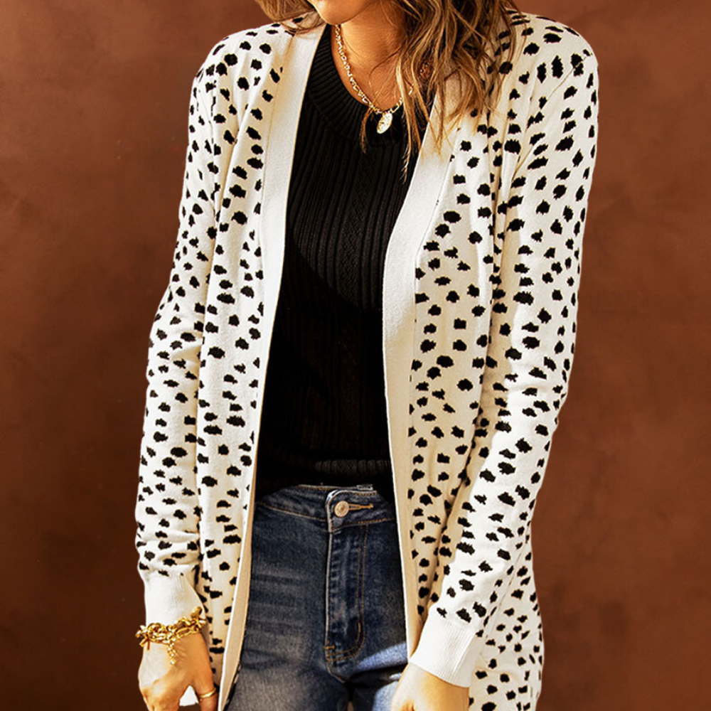 Laila - Zomerse cardigan met lange mouwen en print voor dames