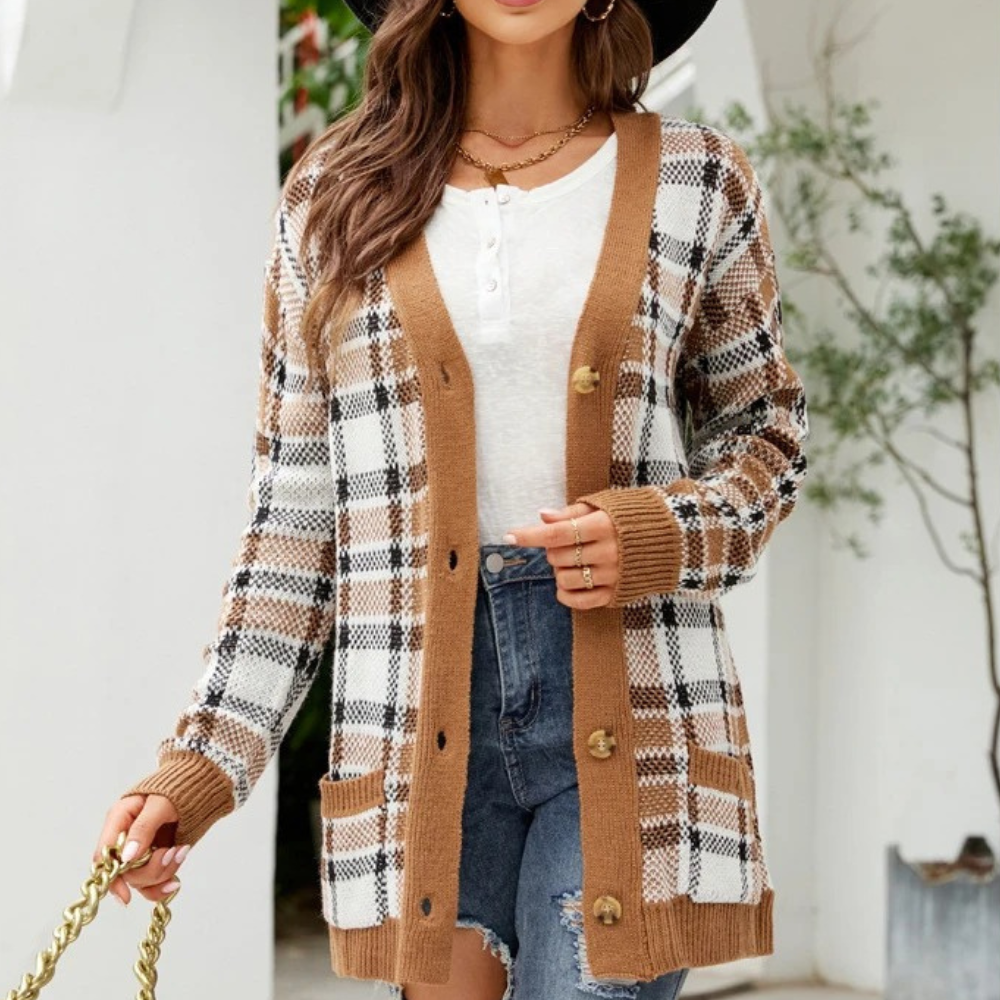 Judith - Trendy geruit damesvest voor de zomer