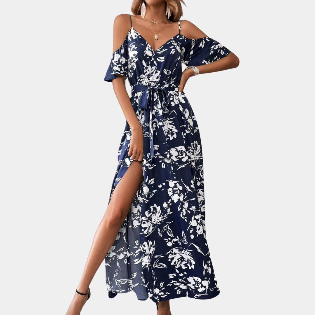 Jovanka - Trendy damesjurk met bloemenprint en zomerse split