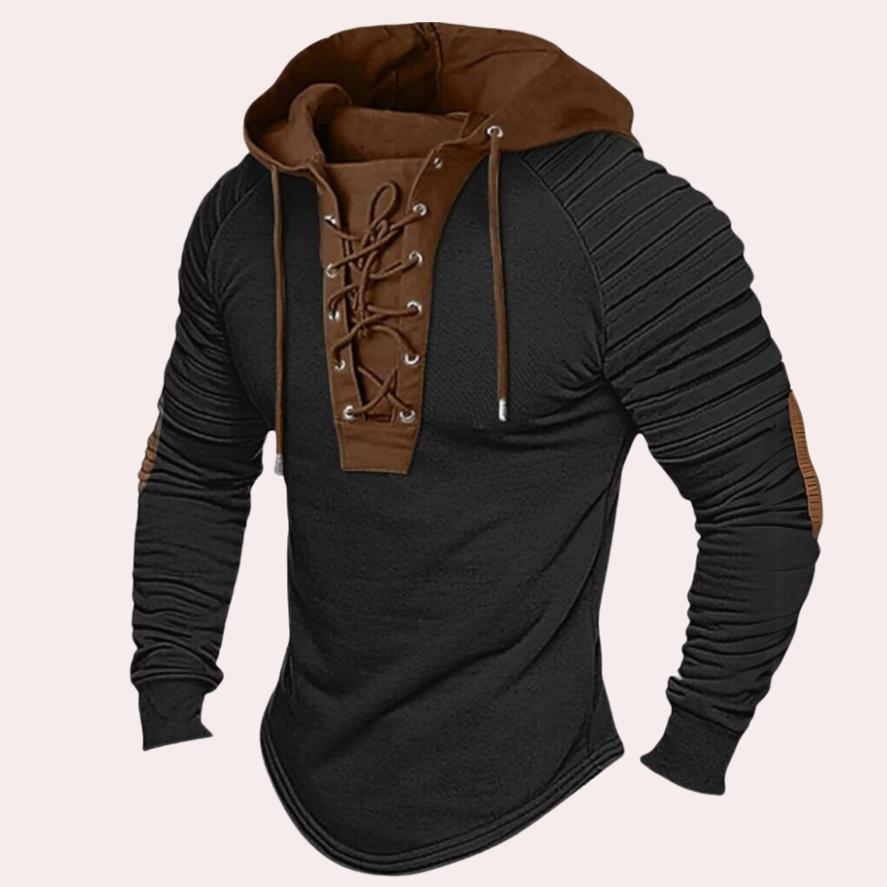 Jerico - Modern heren sweatshirt met vetersluiting en capuchon voor de zomer