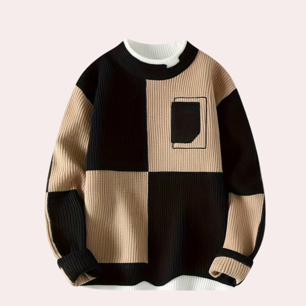 Agoston - Trendy Color Block Zomer Pullover voor Heren