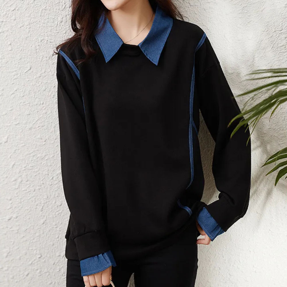 Katerina - Trendy dames sweatshirt met kraag voor de zomer
