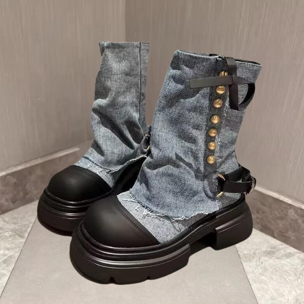 KEONA - Stijlvolle Denim Laarzen voor Dames - Perfect voor de Zomer