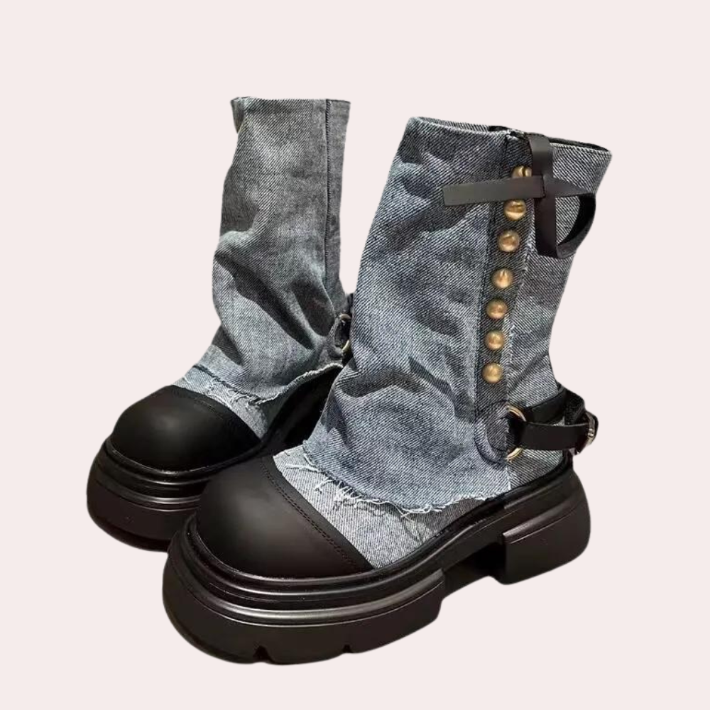 KEONA - Stijlvolle Denim Laarzen voor Dames - Perfect voor de Zomer