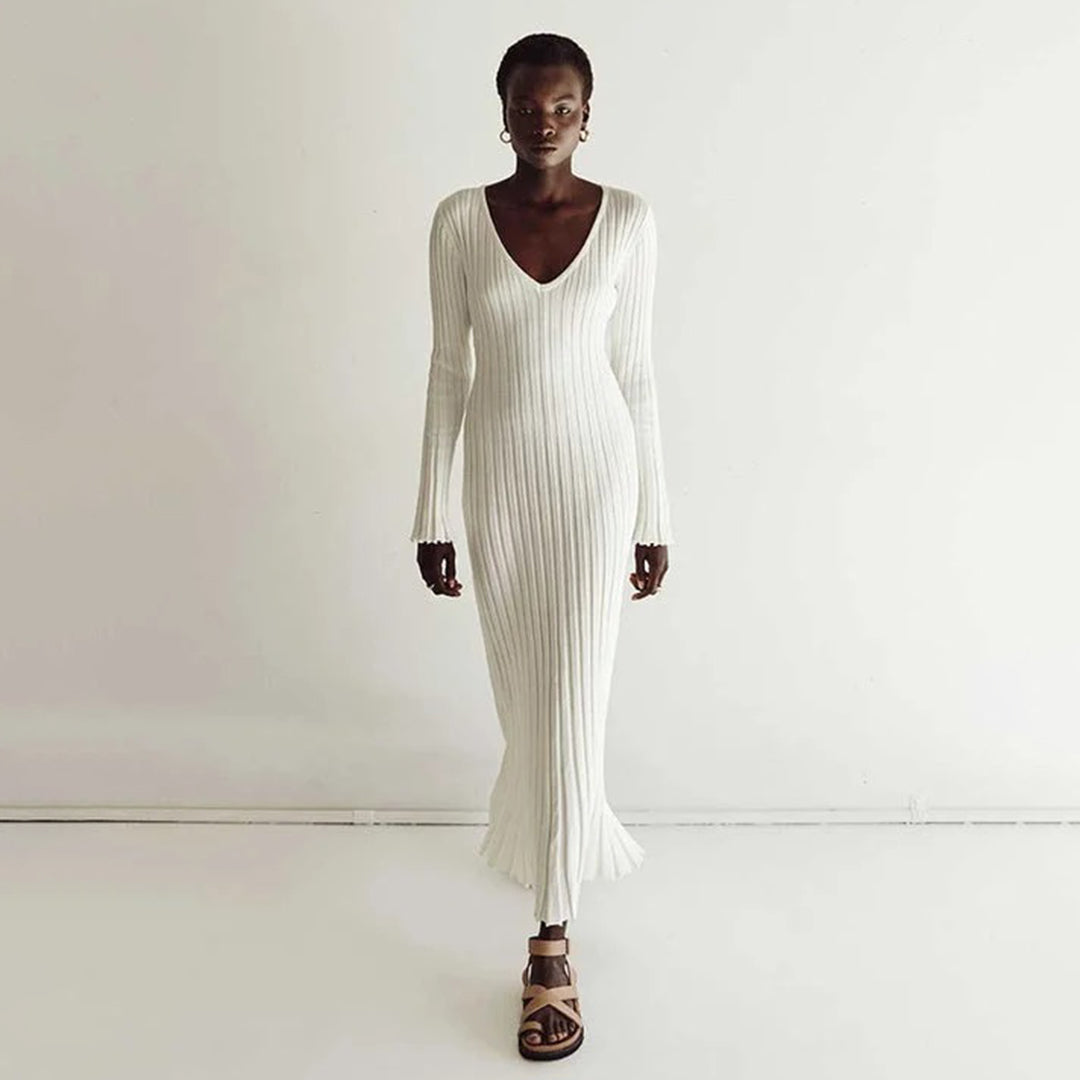 ABIGAIL - Luchtige gebreide maxi zomerjurk