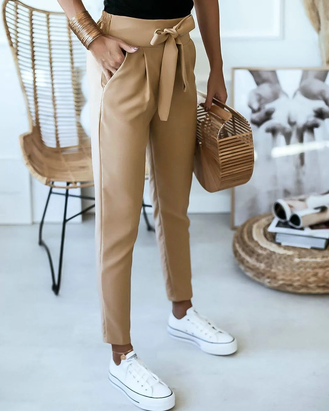 ANGELIEN - CASUAL HOGE TAILLE ZOMERBROEK