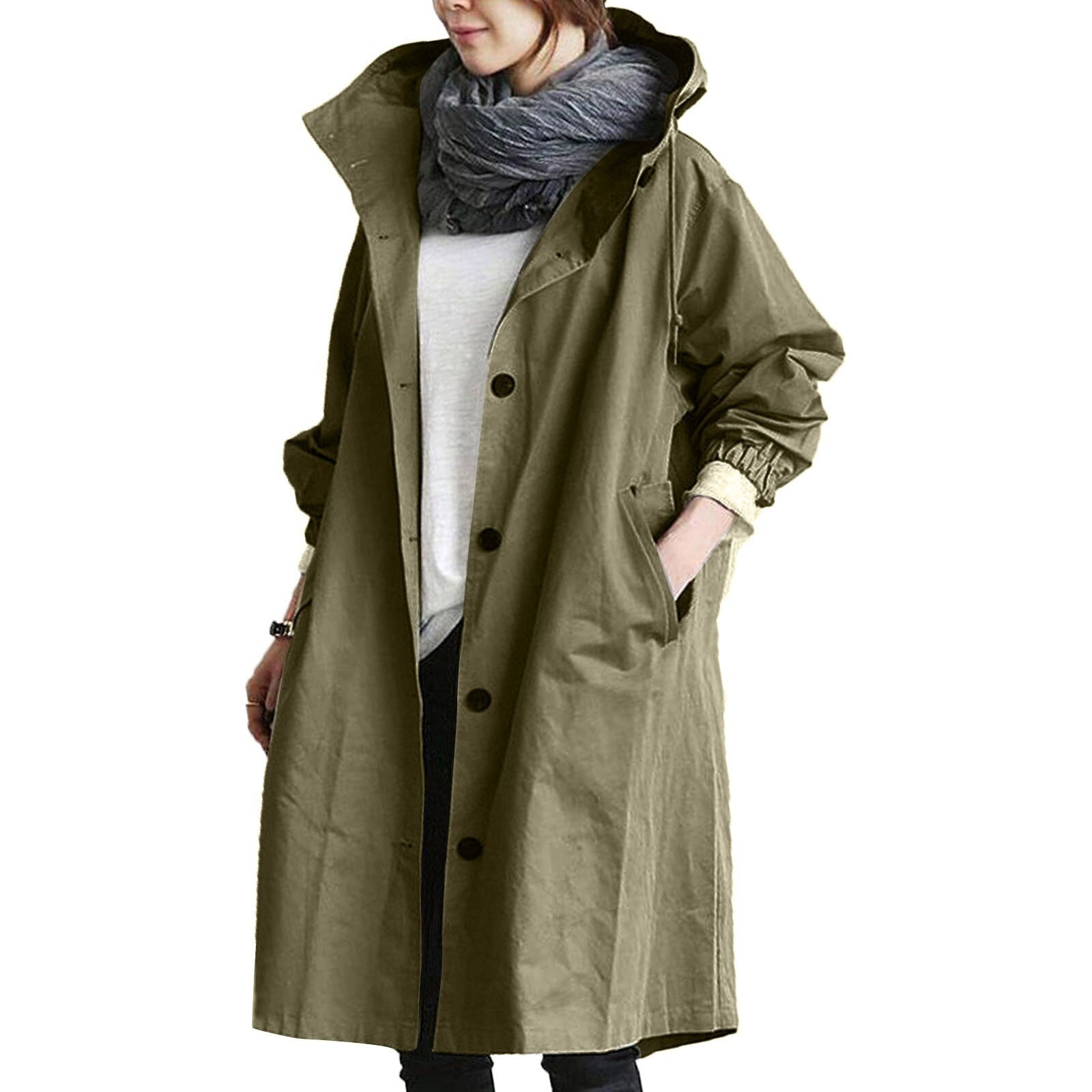 ADALEE - Lange waterdichte regenjas voor dames, perfect voor lente en zomer