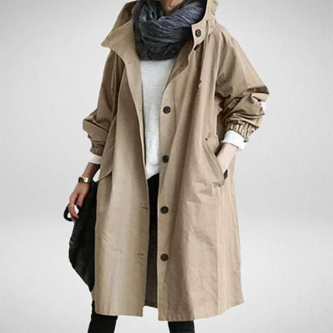 ADALEE - Lange waterdichte regenjas voor dames, perfect voor lente en zomer
