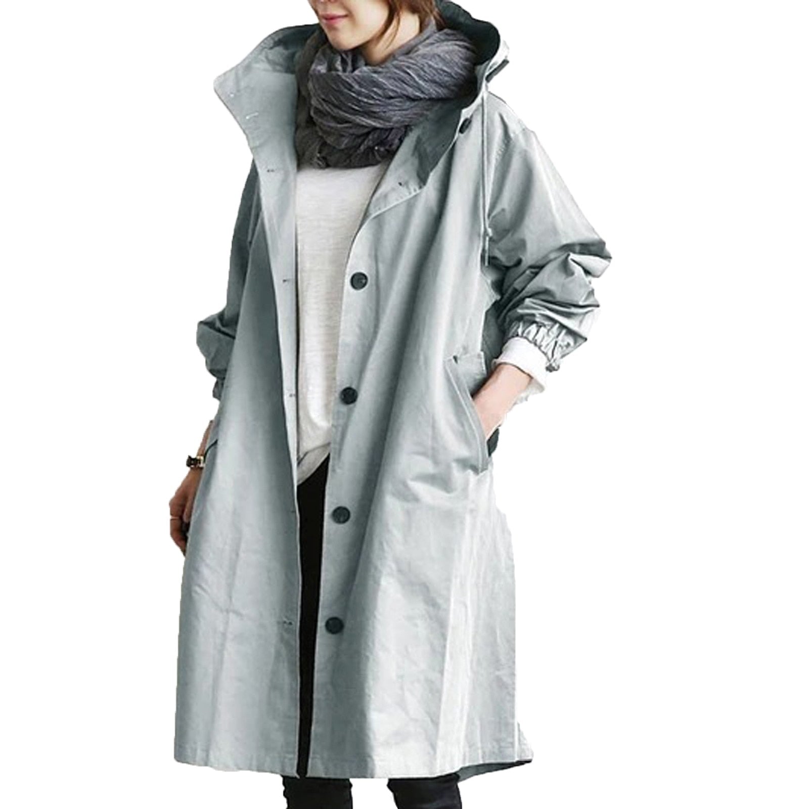 ADALEE - Lange waterdichte regenjas voor dames, perfect voor lente en zomer