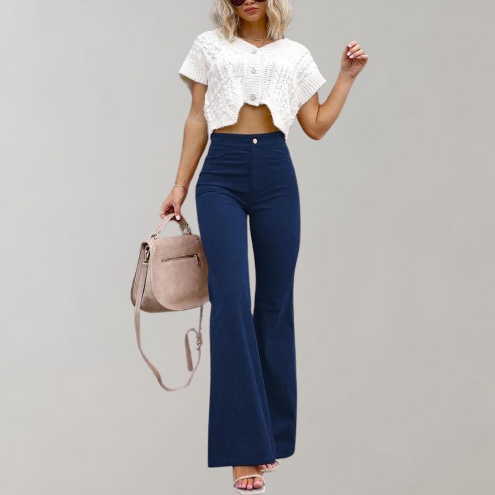 Abel - Trendy corduroy uitlopende zomerbroek