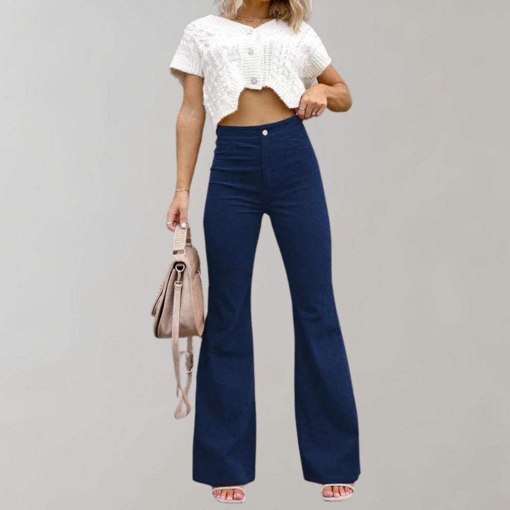 Abel - Trendy corduroy uitlopende zomerbroek