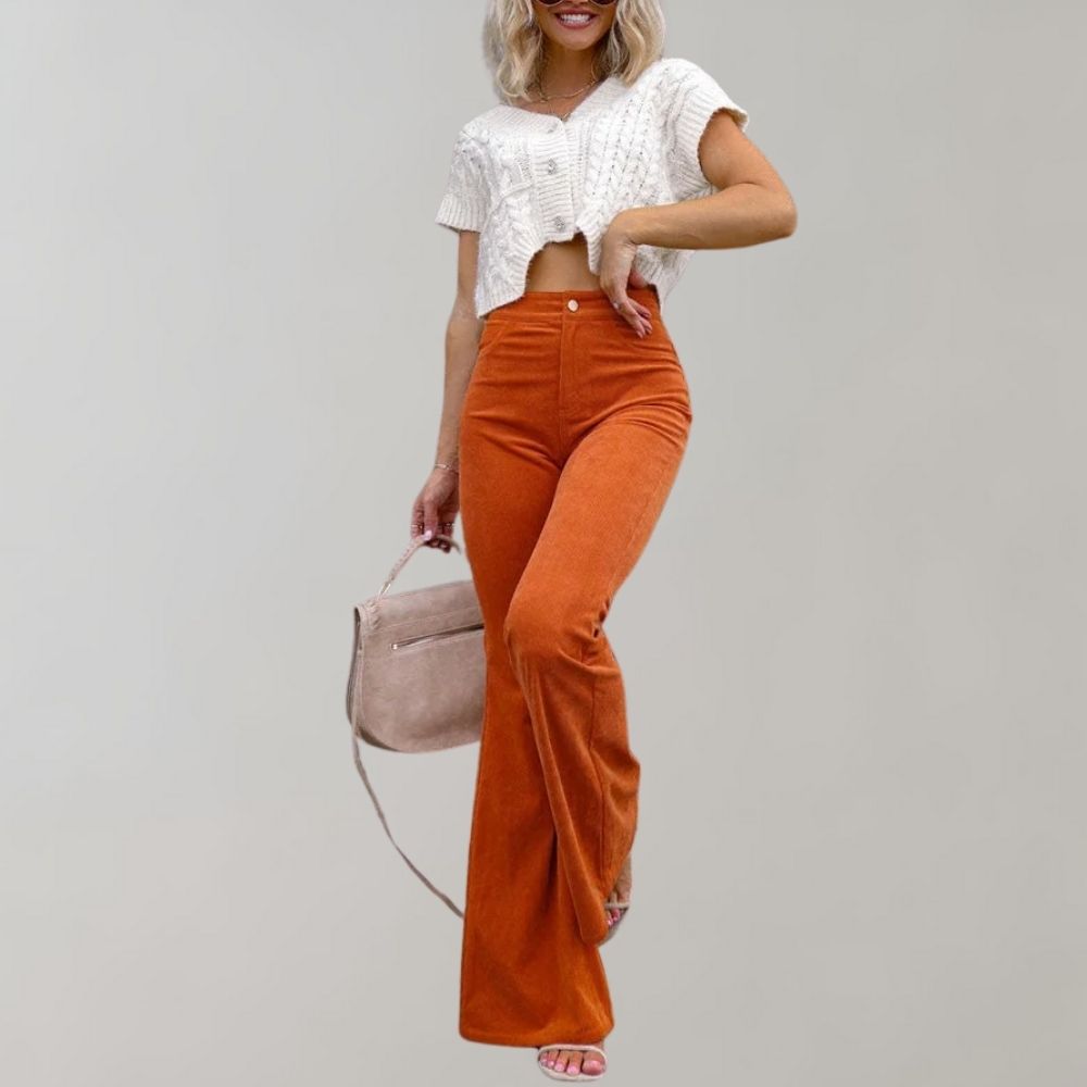 Abel - Trendy corduroy uitlopende zomerbroek