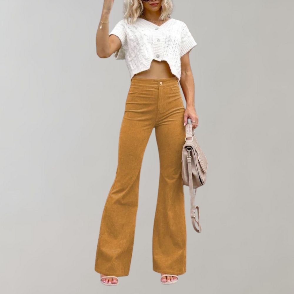 Abel - Trendy corduroy uitlopende zomerbroek