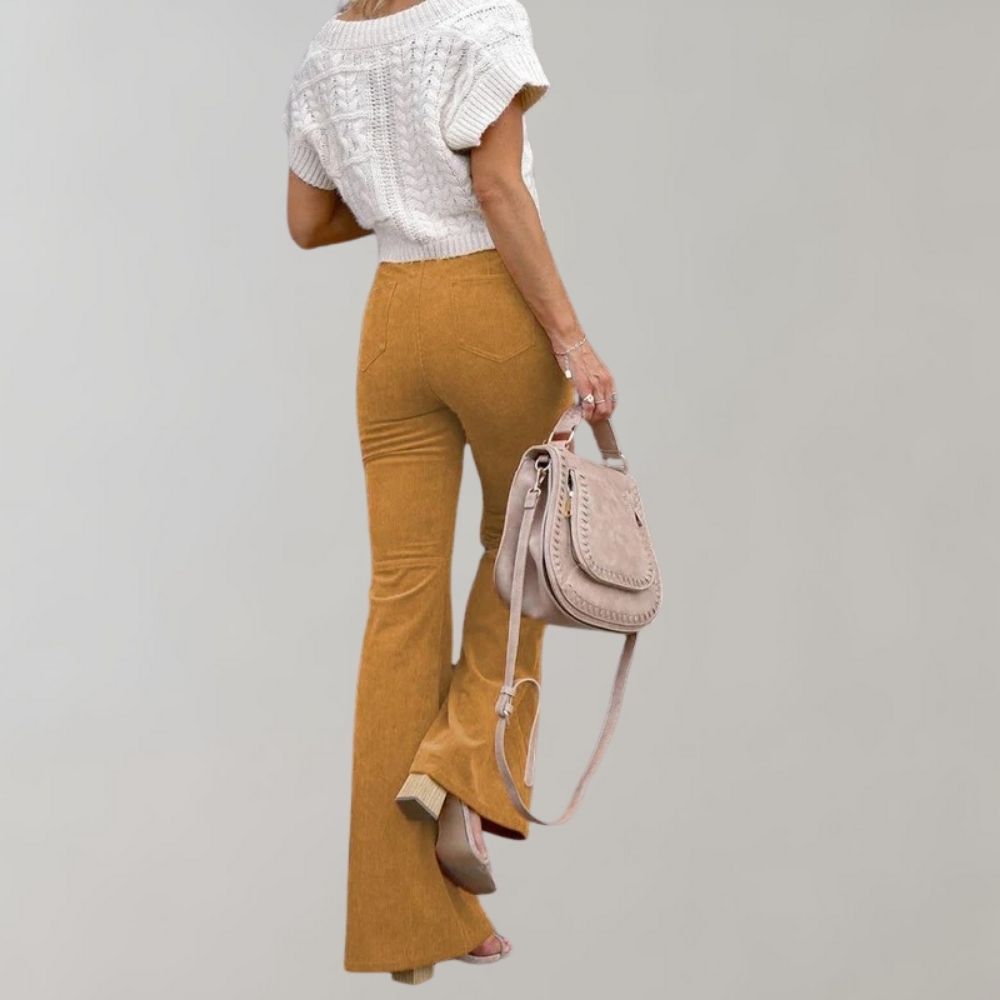 Abel - Trendy corduroy uitlopende zomerbroek