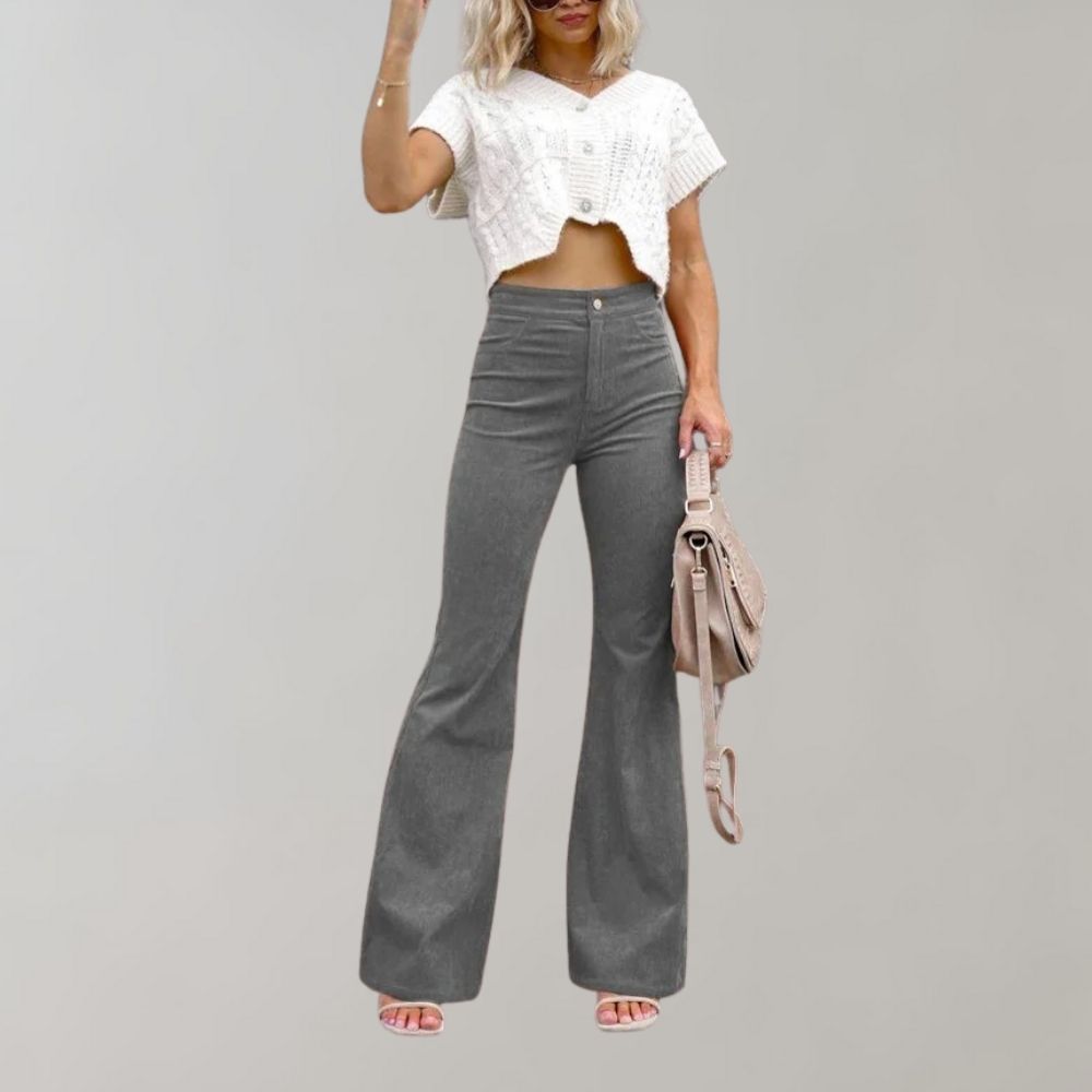 Abel - Trendy corduroy uitlopende zomerbroek