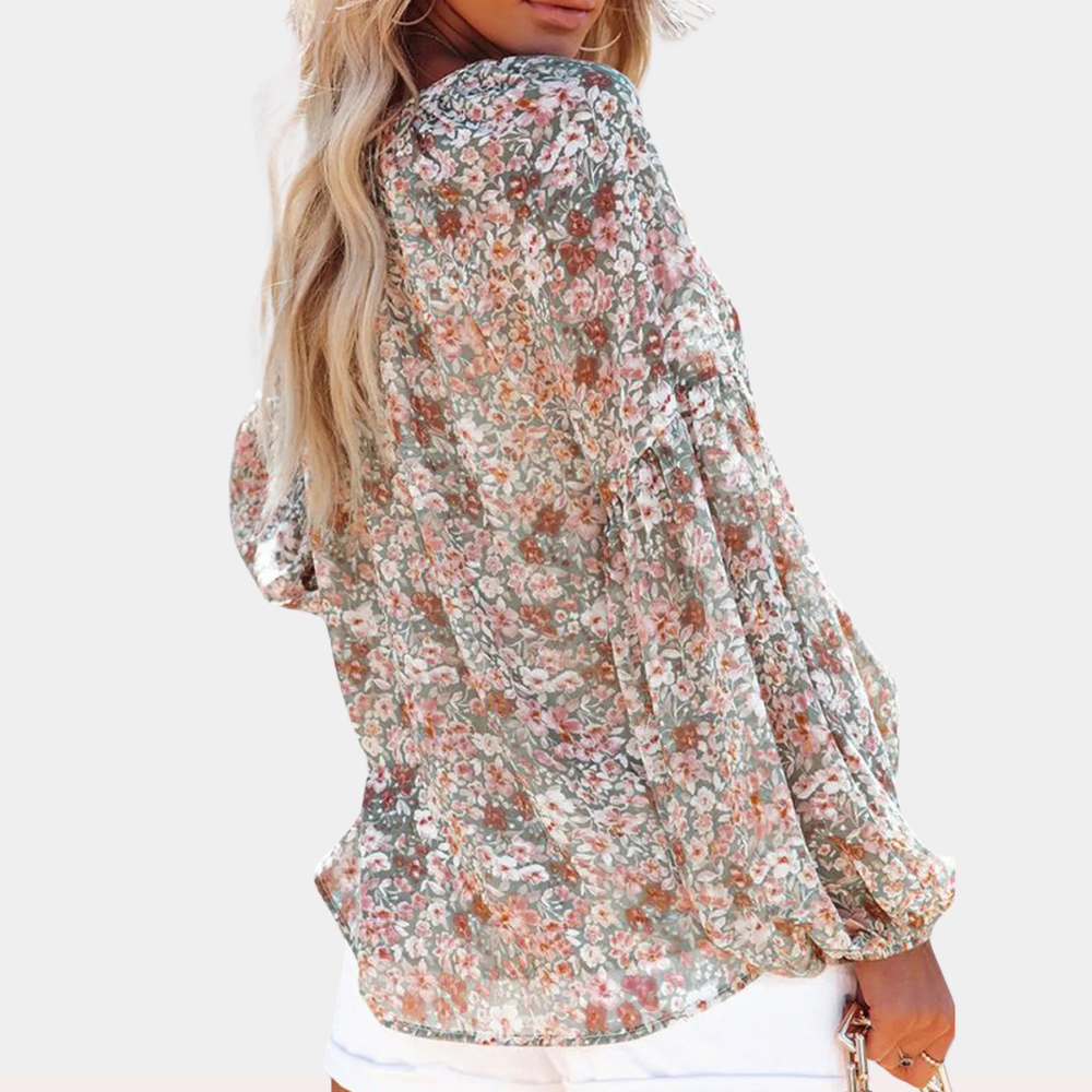 Amya - Dames blouse lange mouw - Zomerse stijl