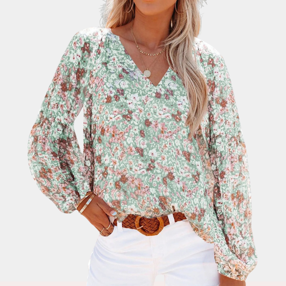 Amya - Dames blouse lange mouw - Zomerse stijl