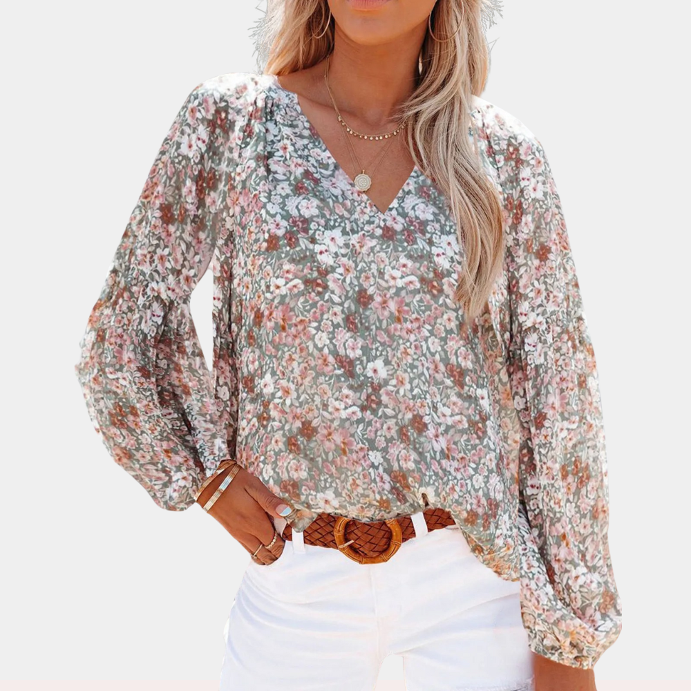 Amya - Dames blouse lange mouw - Zomerse stijl