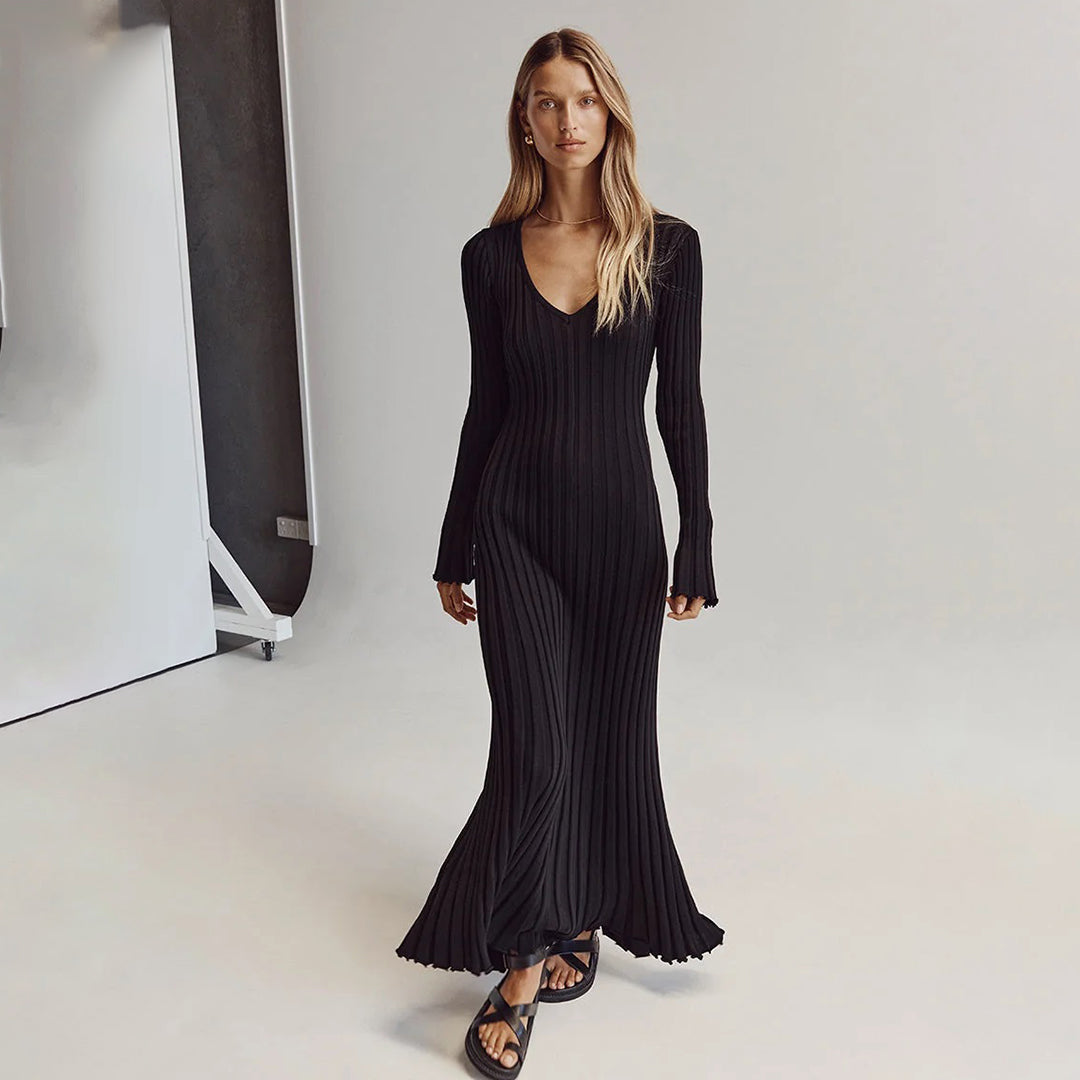 ABIGAIL - Luchtige gebreide maxi zomerjurk
