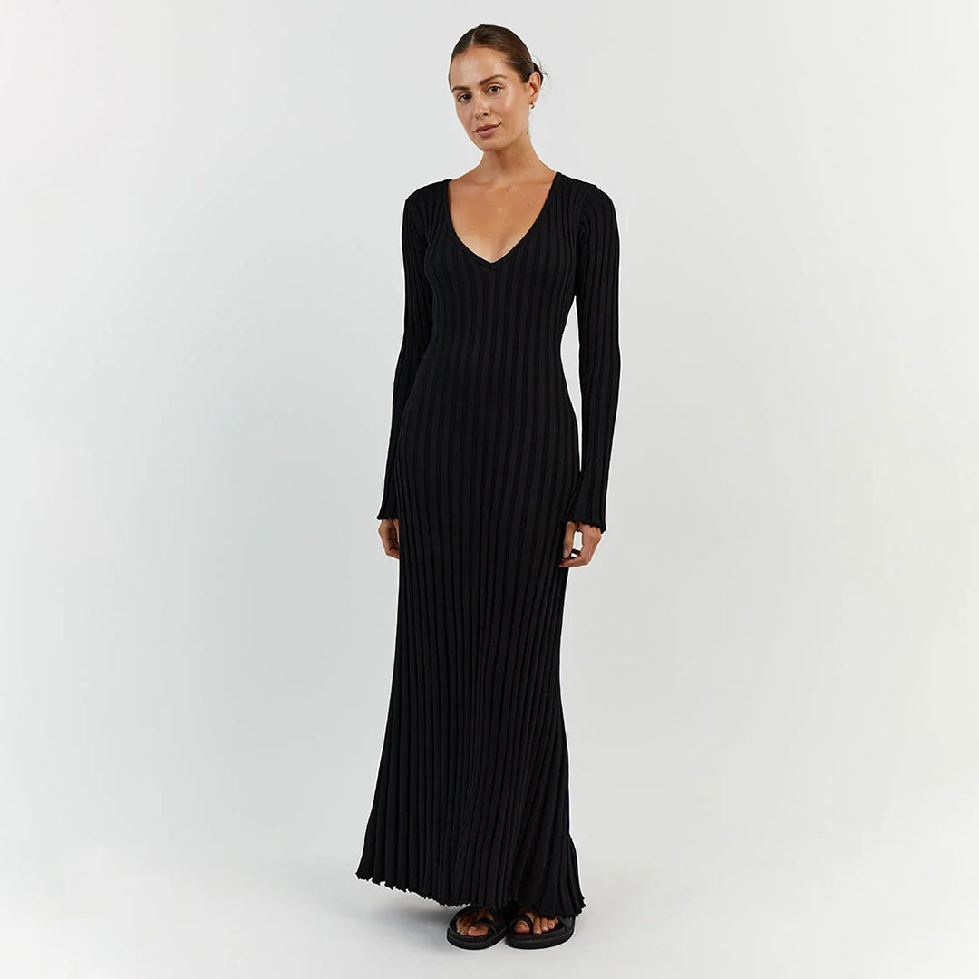 ABIGAIL - Luchtige gebreide maxi zomerjurk