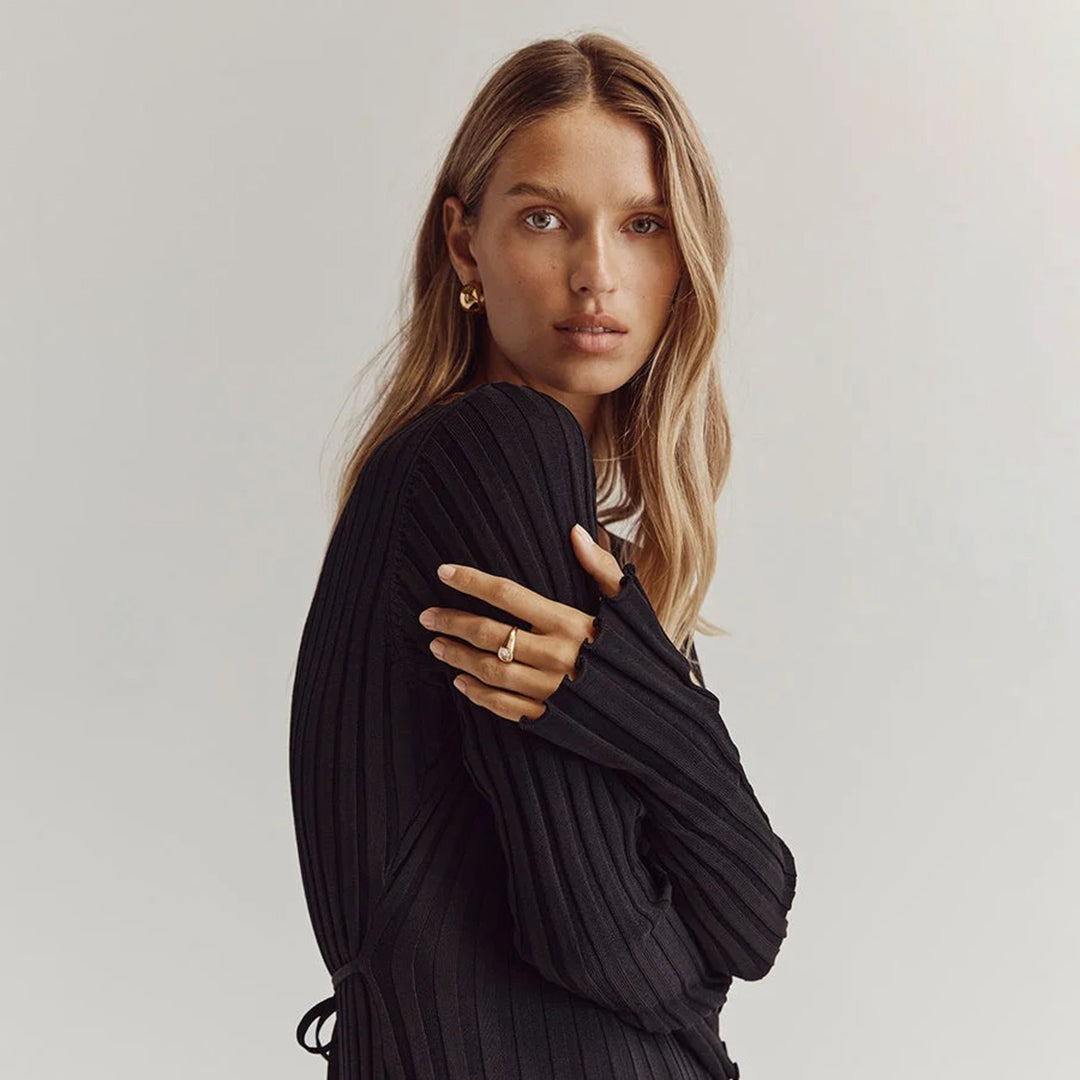 ABIGAIL - Luchtige gebreide maxi zomerjurk