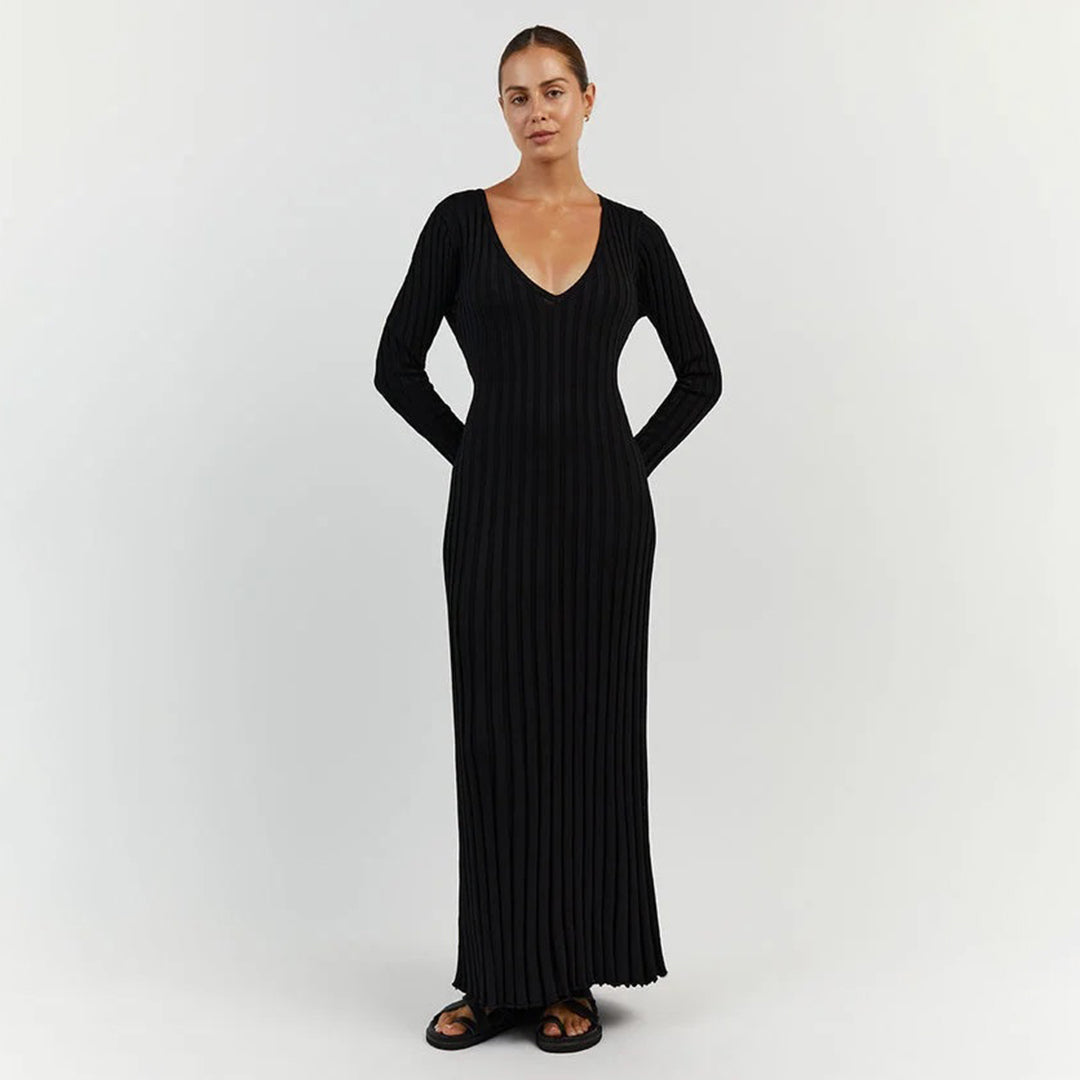 ABIGAIL - Luchtige gebreide maxi zomerjurk