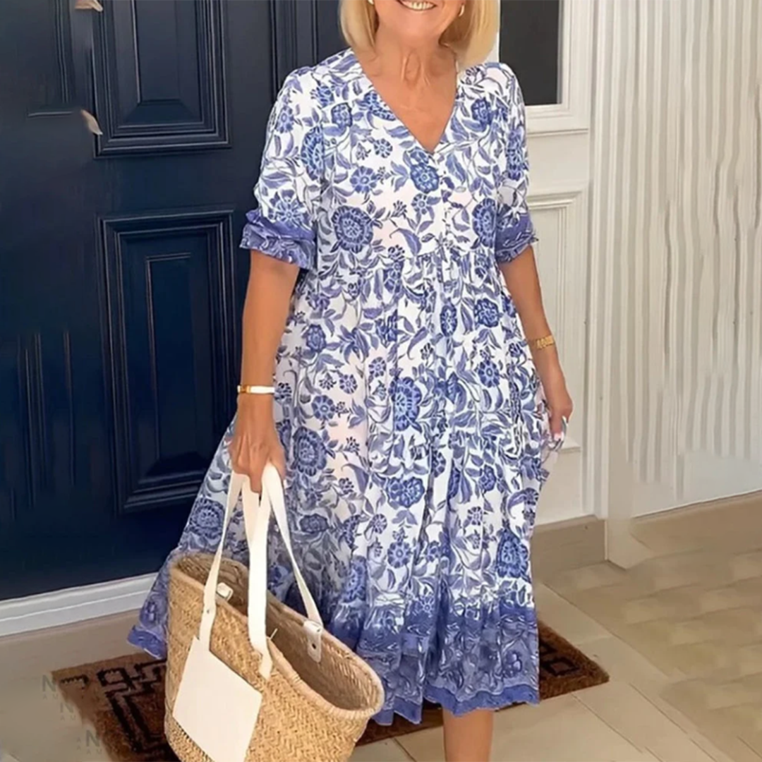KARLA - Elegante zomerjurk met v-hals