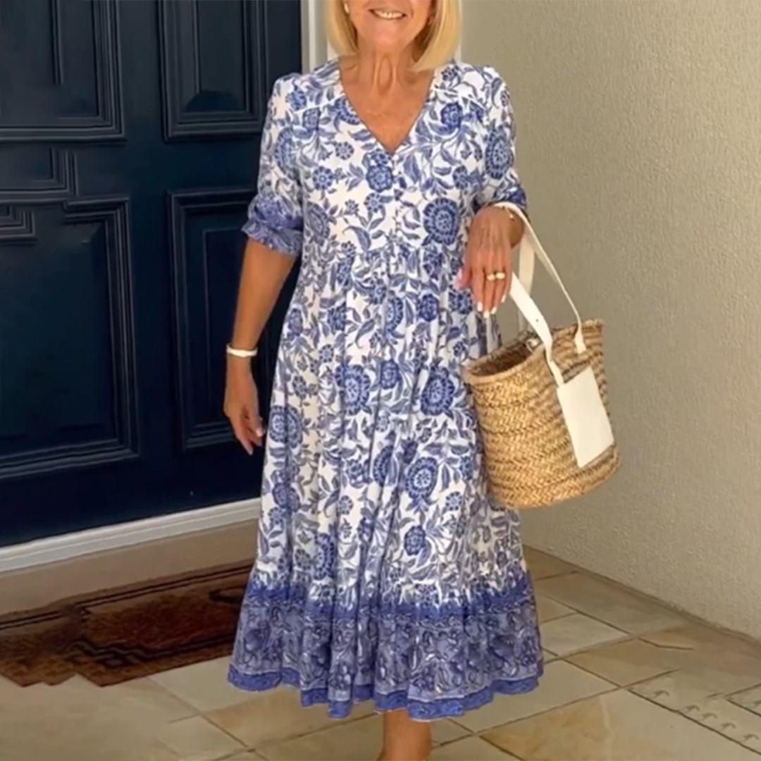 KARLA - Elegante zomerjurk met v-hals