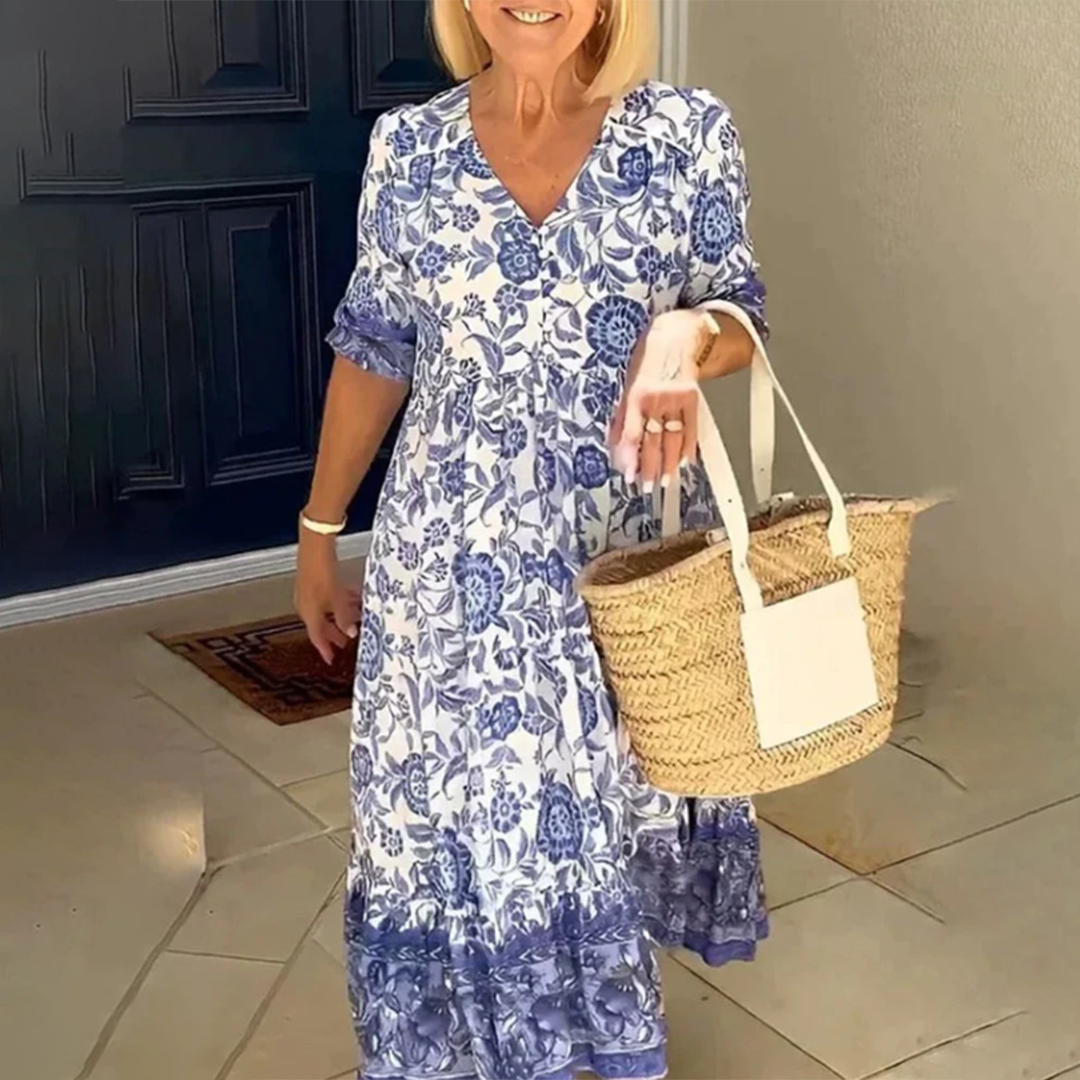 KARLA - Elegante zomerjurk met v-hals