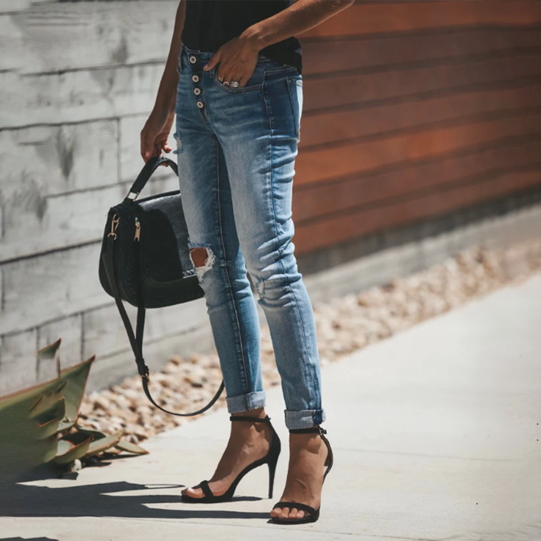 LISELOTTE - Vrouwen gescheurde zomerjeans