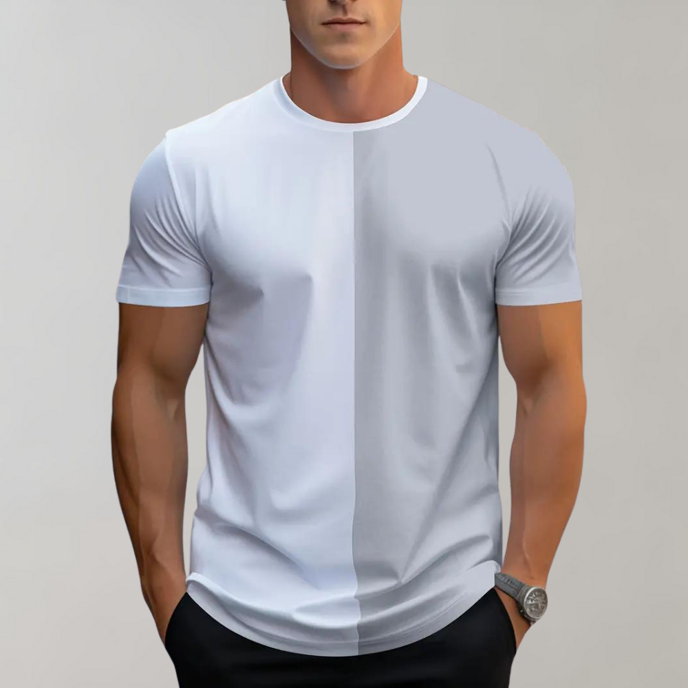 Lex - Casual kleurenblok t-shirt voor heren, perfect voor de zomer