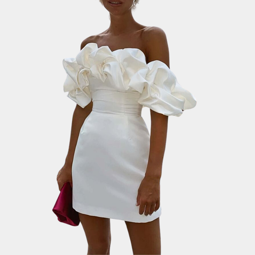 Ambre - Zomerse dames mini jurk met ruches
