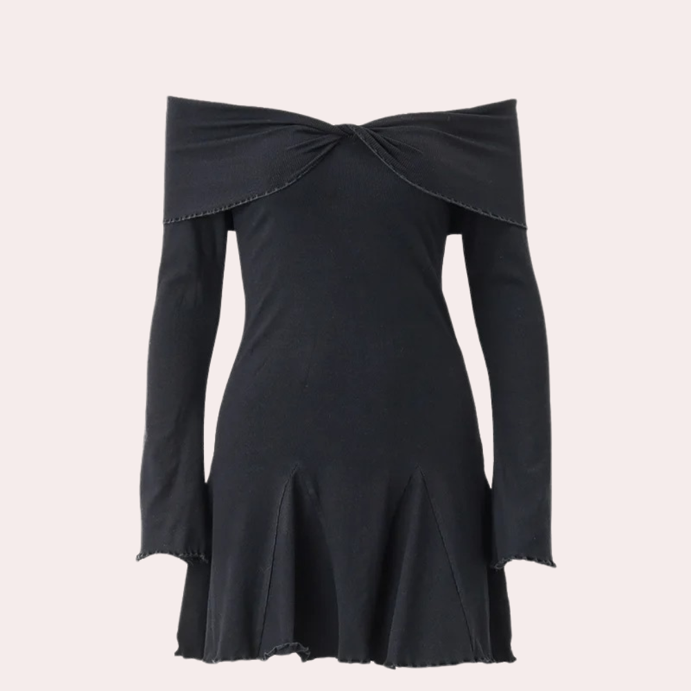Joelene - Gebreide damesjurk met off shoulder voor de zomer