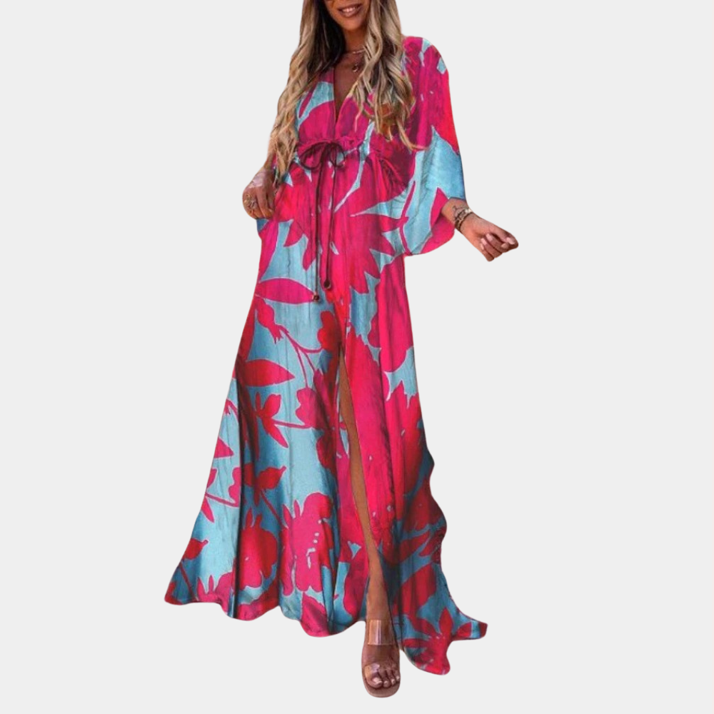 Kaitlin - Stijlvolle dames maxi-jurk met v-hals voor de zomer