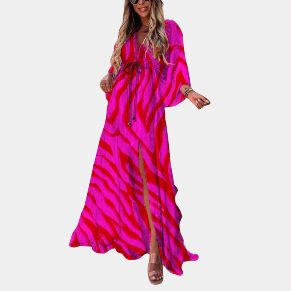 Kaitlin - Stijlvolle dames maxi-jurk met v-hals voor de zomer
