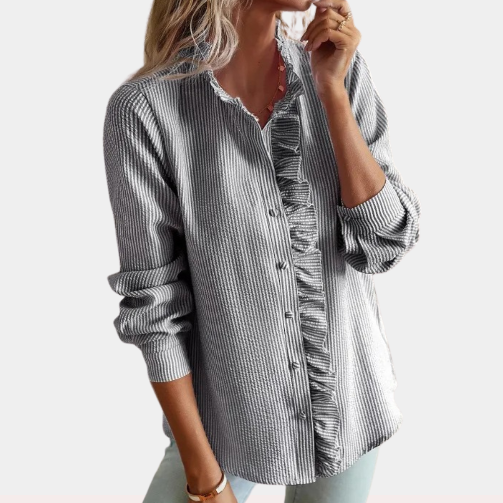 Alicia - Stijlvolle en gestreepte lente- en zomerblouse