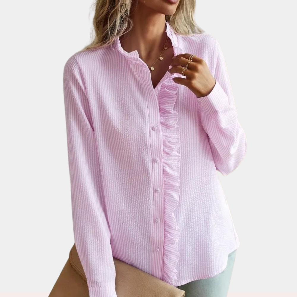 Alicia - Stijlvolle en gestreepte lente- en zomerblouse