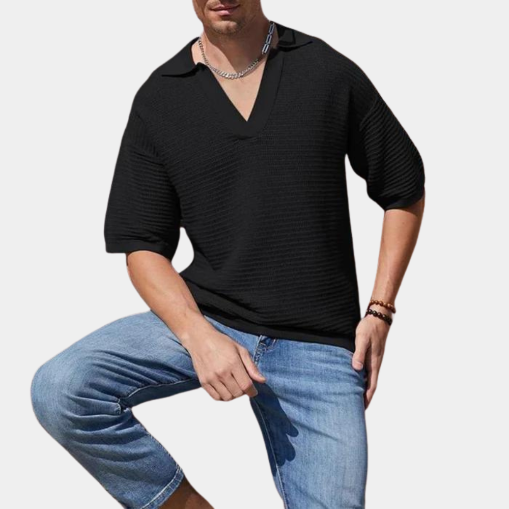 Alvin - Heren zomer t-shirt met v-hals voor de lente en zomer