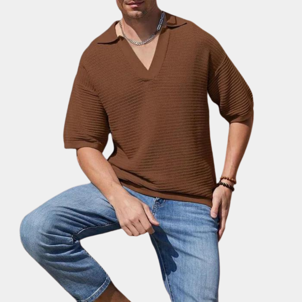 Alvin - Heren zomer t-shirt met v-hals voor de lente en zomer